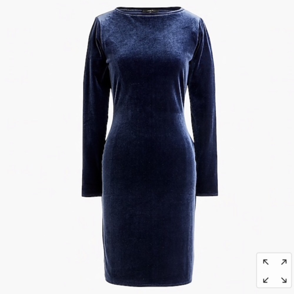 J Crew Navy Velvet Sheath Dress XS NWT